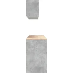 vidaXL Armarios 6 uds para garaje madera de ingeniería ris hormigón Gris hormig&oacute;n Clearance