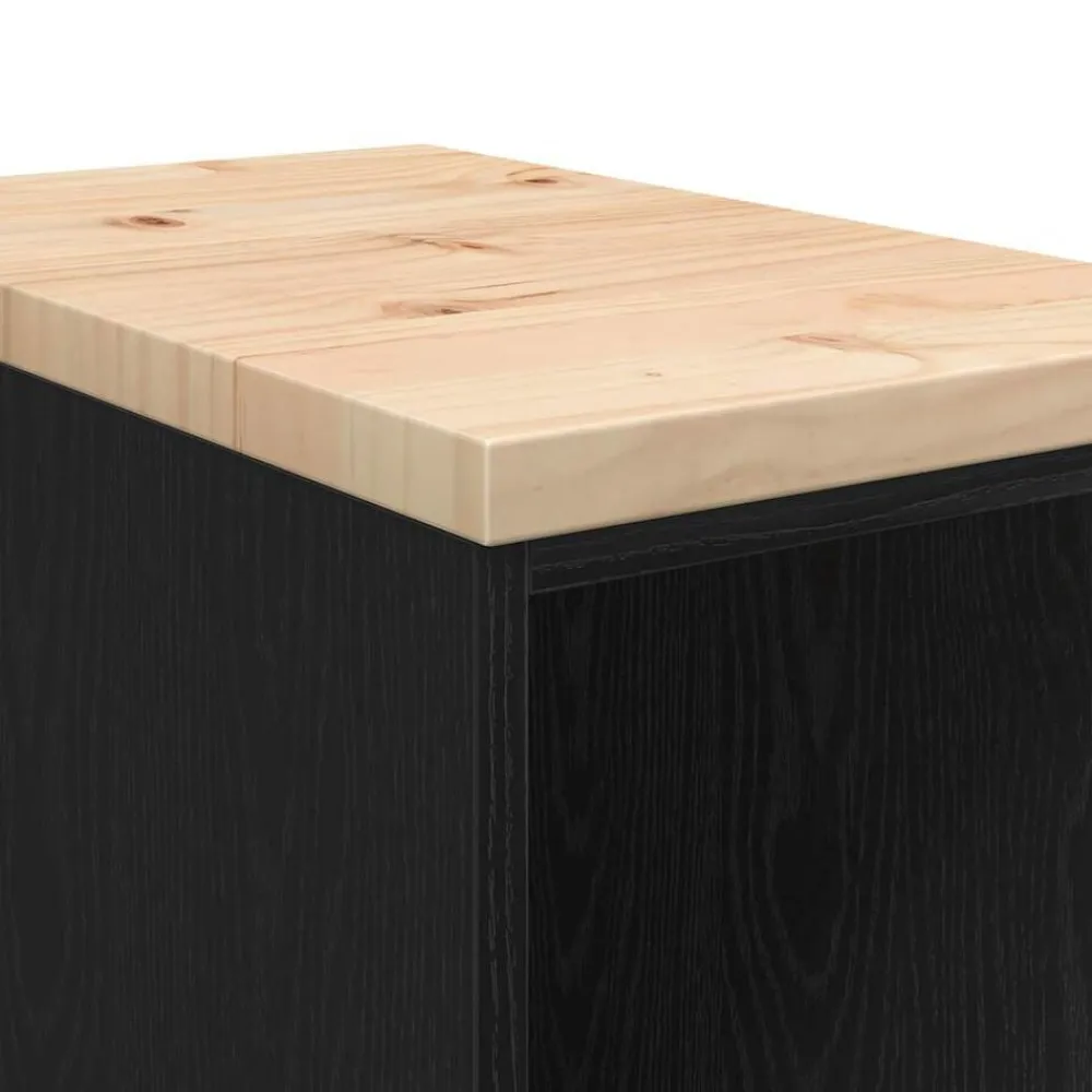 vidaXL Armarios 2 uds para garaje madera de ingeniería Negro Online