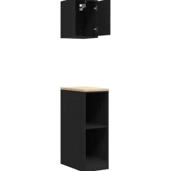 vidaXL Armarios 2 uds para garaje madera de ingeniería Negro Online