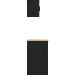vidaXL Armarios 2 uds para garaje madera de ingeniería Negro Online