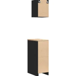 vidaXL Armarios 2 uds para garaje madera de ingeniería Negro Online