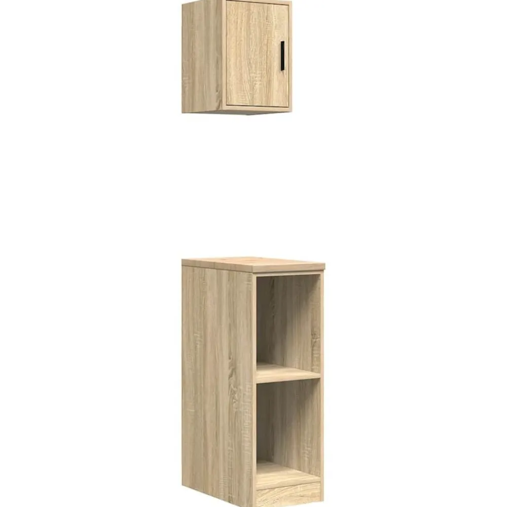 vidaXL Armarios 2 uds para garaje madera de ingeniería Roble Sonoma