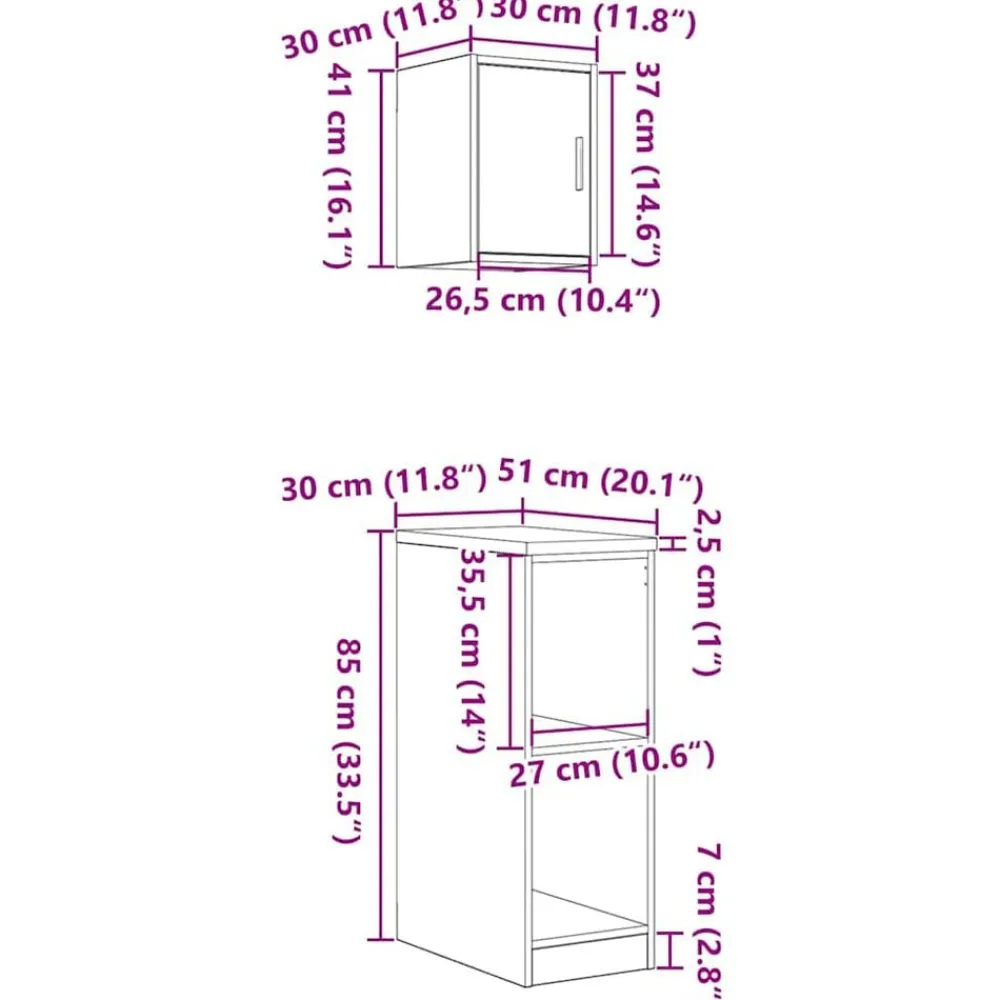 vidaXL Armarios 2 uds para garaje madera de ingeniería Roble Sonoma