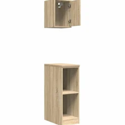 vidaXL Armarios 2 uds para garaje madera de ingeniería Roble Sonoma