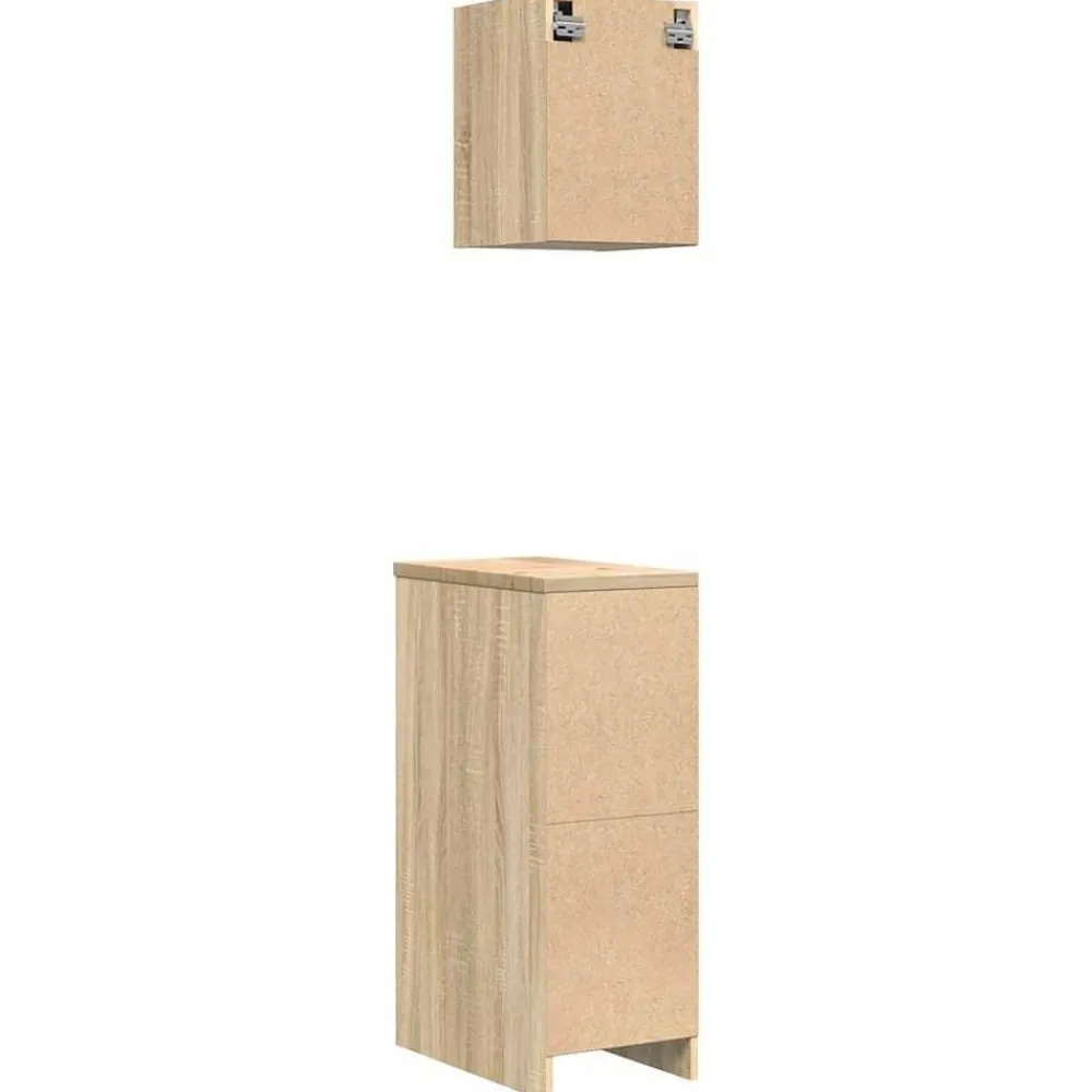 vidaXL Armarios 2 uds para garaje madera de ingeniería Roble Sonoma