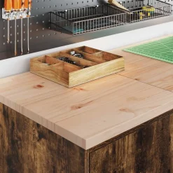 vidaXL Armarios 2 uds para garaje madera ingeniería Roble ahumado Clearance