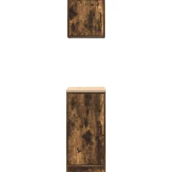 vidaXL Armarios 2 uds para garaje madera ingeniería Roble ahumado Clearance