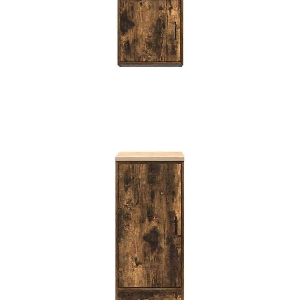 vidaXL Armarios 2 uds para garaje madera ingeniería Roble ahumado Clearance