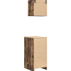 vidaXL Armarios 2 uds para garaje madera ingeniería Roble ahumado Clearance