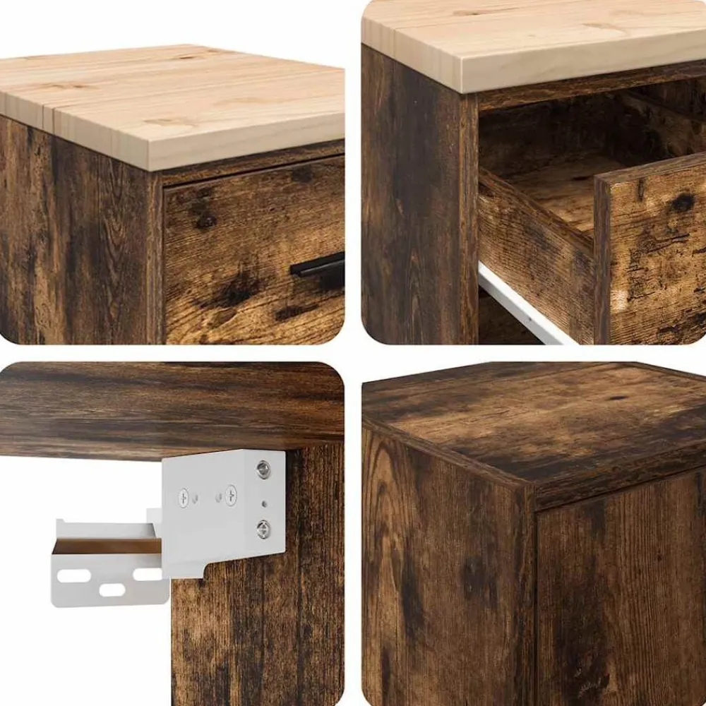 vidaXL Almacenamiento Industrial-Armarios 2 uds para garaje madera ingeniería