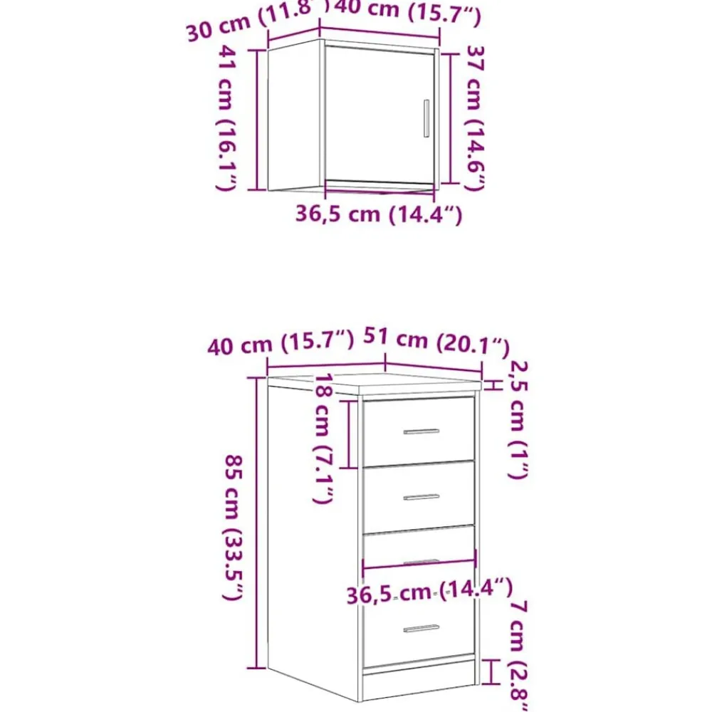 vidaXL Almacenamiento Industrial-Armarios 2 uds para garaje madera ingeniería