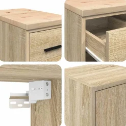 vidaXL Almacenamiento Industrial-Armarios 2 uds para garaje madera de ingeniería