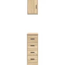 vidaXL Almacenamiento Industrial-Armarios 2 uds para garaje madera de ingeniería
