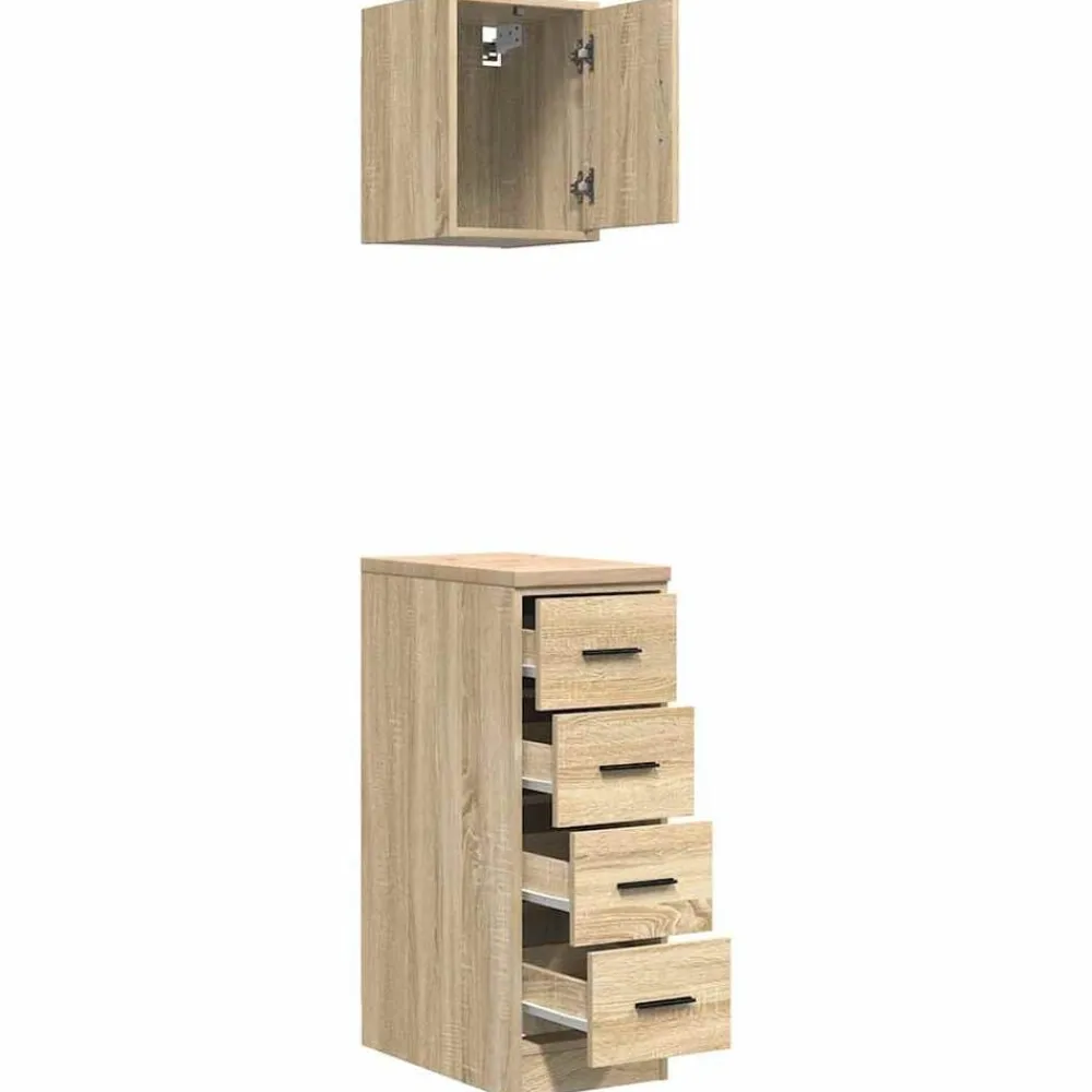 vidaXL Almacenamiento Industrial-Armarios 2 uds para garaje madera de ingeniería