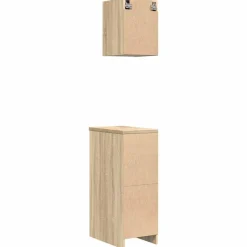 vidaXL Almacenamiento Industrial-Armarios 2 uds para garaje madera de ingeniería
