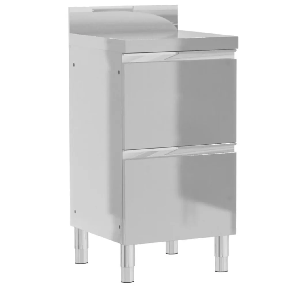 vidaXL Armarios de cocina comerciales 3 piezas de acero inoxidable Discount