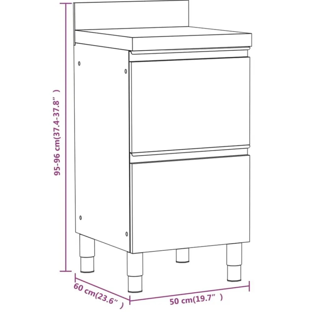 vidaXL Armarios de cocina comerciales 3 piezas de acero inoxidable Discount