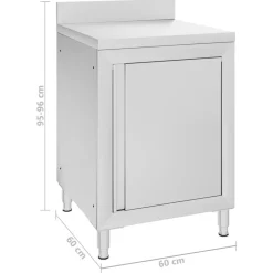 vidaXL Armarios de cocina comercial 2 unidades acero inoxidable Hot