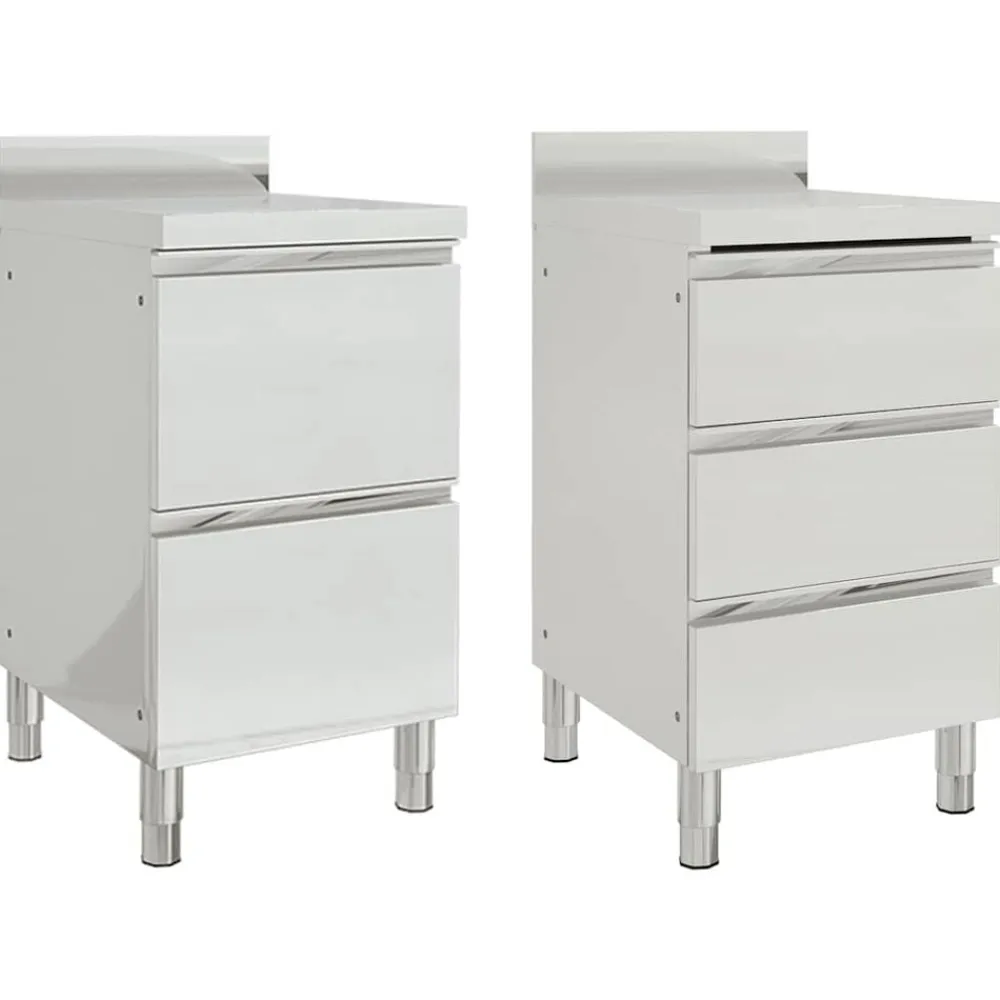 vidaXL Armarios de cocina comerciales 2 unidades 50x60x96 cm acero inoxidable Hot