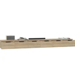 vidaXL Estanterías-Armarios de pared 2 uds contrachapada 102x30x20 cm