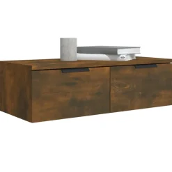vidaXL Estanterías-Armarios de pared 2 uds contrachapada 68x30x20 cm