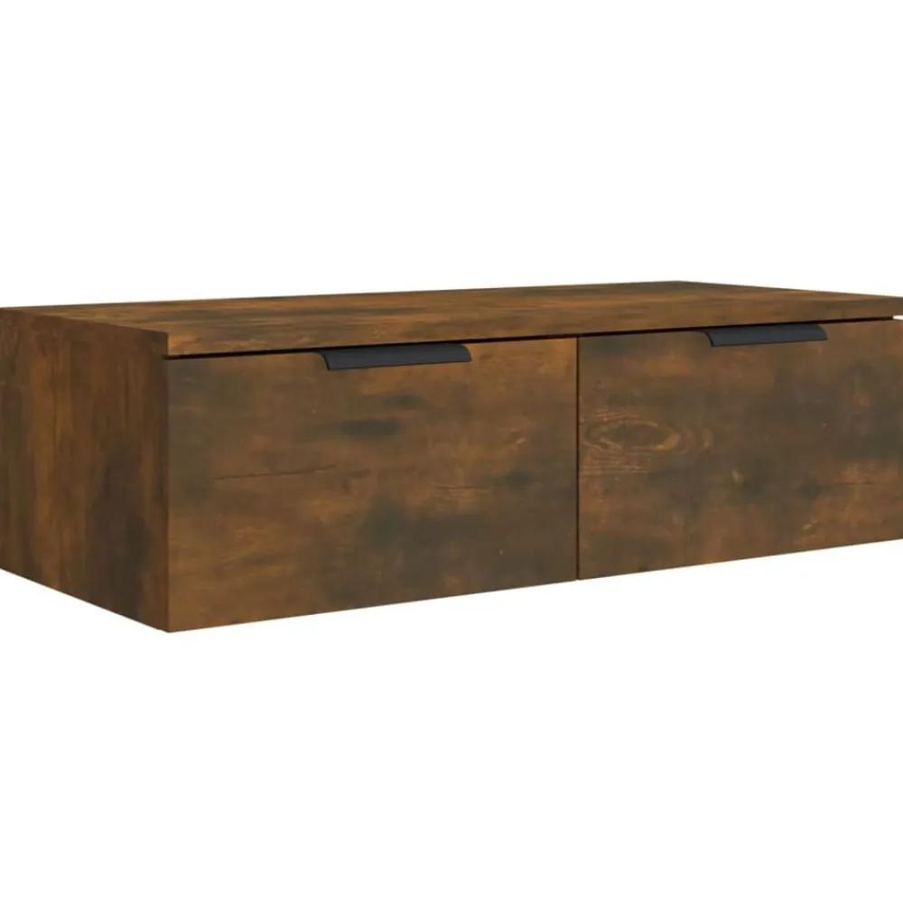 vidaXL Estanterías-Armarios de pared 2 uds contrachapada 68x30x20 cm