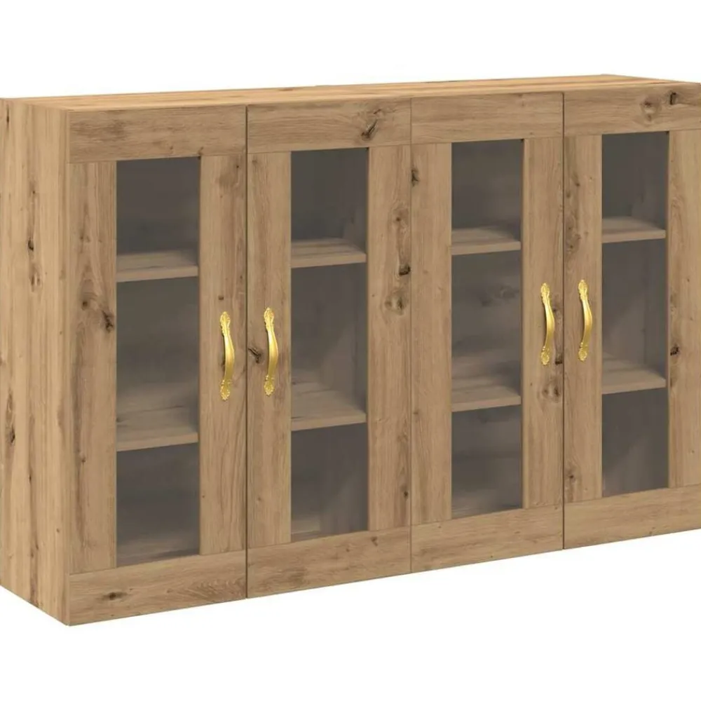 vidaXL Armarios de pared 2 pcs Roble artesanal 69,5 x 34 x 90 cm Roble artisan Discount