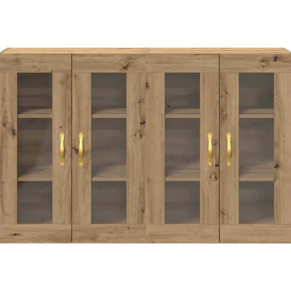 vidaXL Armarios de pared 2 pcs Roble artesanal 69,5 x 34 x 90 cm Roble artisan Discount