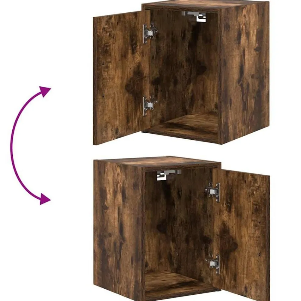 vidaXL Almacenamiento Industrial-Armarios de pared 2 uds para garaje madera