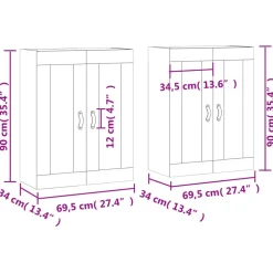 vidaXL Armarios Y Almacenamiento-Armarios de pared 2 uds madera de ingeniería