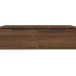 vidaXL Estanterías-Armarios de pared 2 uds contrachapada marrón roble 68x30x20 cm
