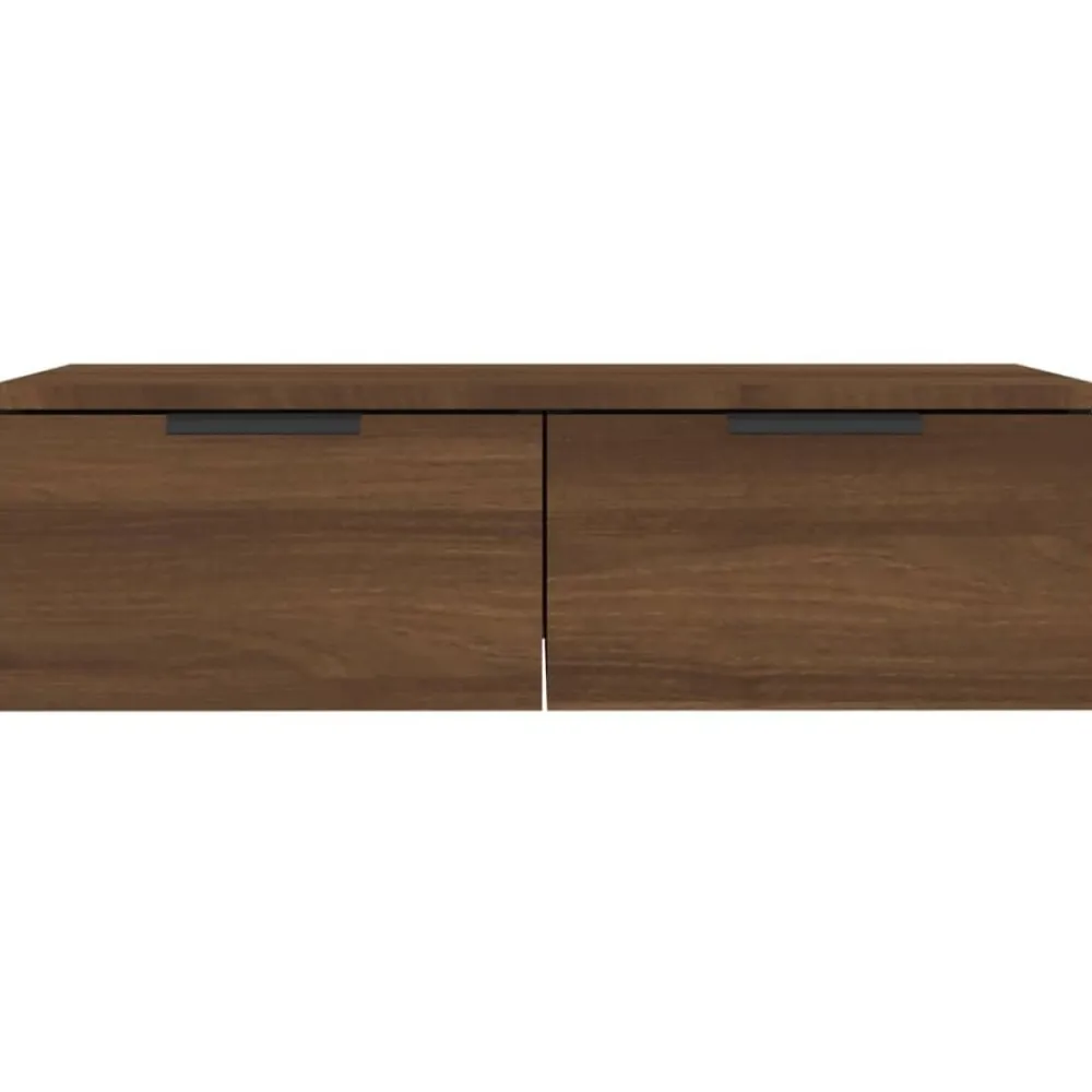 vidaXL Estanterías-Armarios de pared 2 uds contrachapada marrón roble 68x30x20 cm