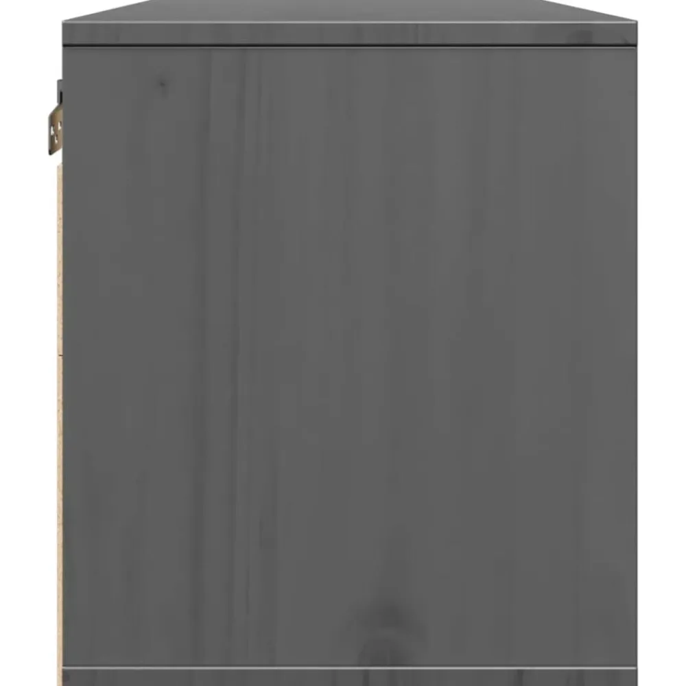 vidaXL Armarios de pared 2 uds madera maciza pino 45x30x35 cm Gris Outlet