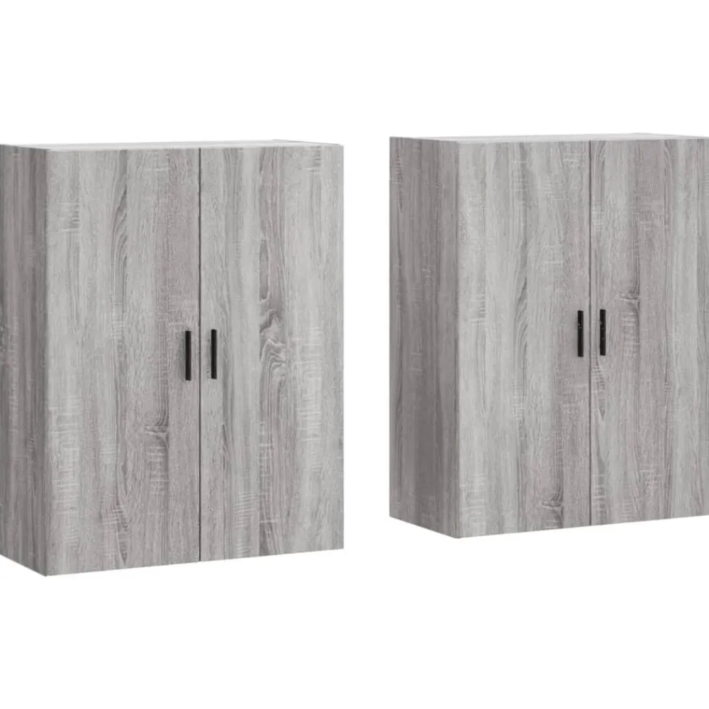 vidaXL Armarios de pared 2 unidades 69,5x34x90 cm Gris sonoma