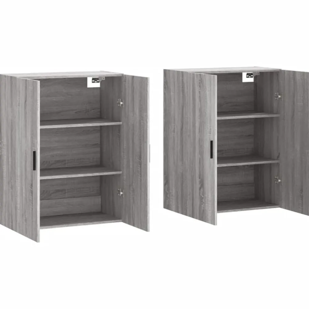 vidaXL Armarios de pared 2 unidades 69,5x34x90 cm Gris sonoma