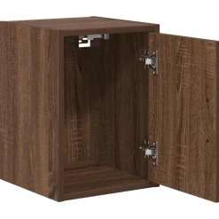 vidaXL Almacenamiento Industrial-Armarios de pared 2 uds para garaje madera marrón roble