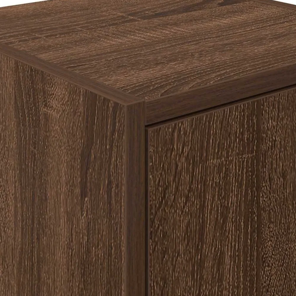 vidaXL Almacenamiento Industrial-Armarios de pared 2 uds para garaje madera marrón roble