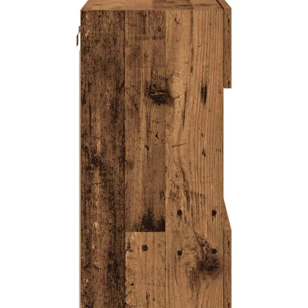 vidaXL Armarios de pared con luces LED para TV 2 uds envejecida 40x30x60,5cm Madera envejecida Online