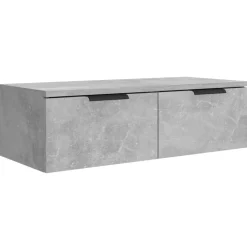 vidaXL Armarios de pared 2 uds contrachapada gris hormigón 68x30x20 cm Gris hormigón Hot