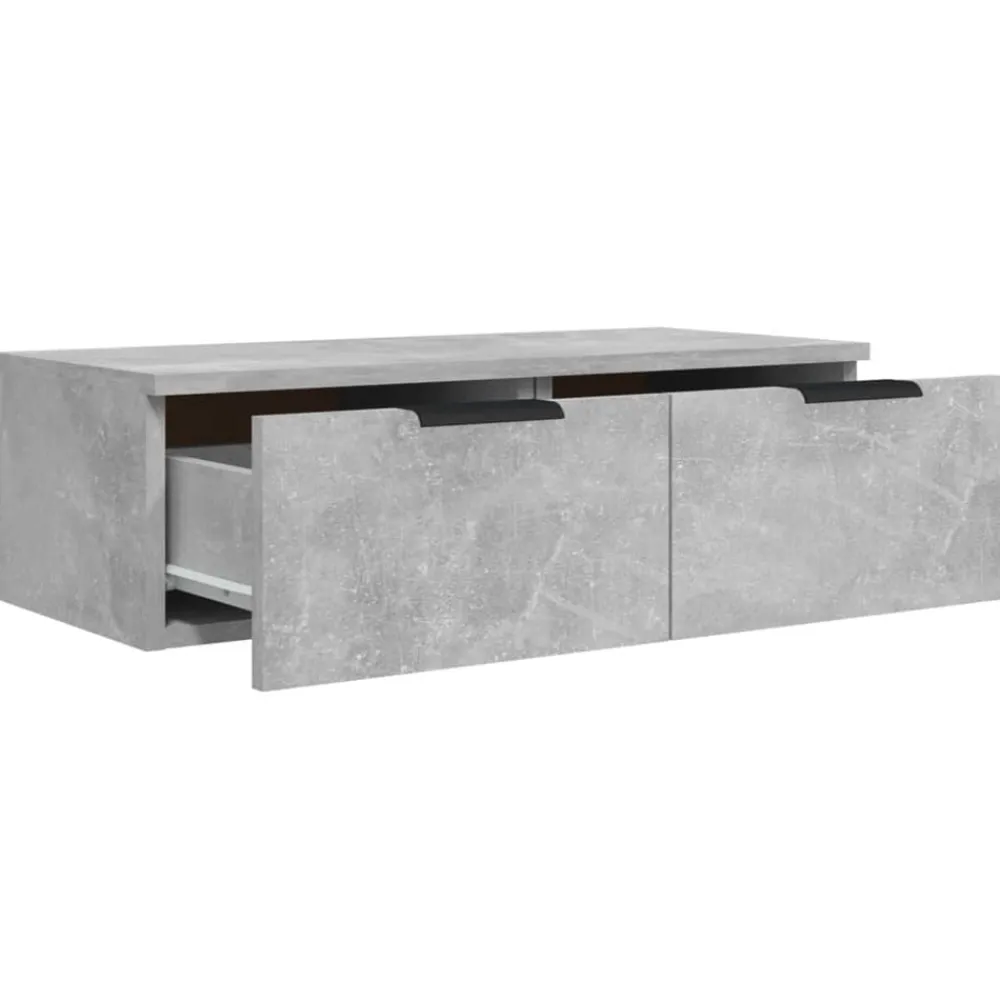vidaXL Armarios de pared 2 uds contrachapada gris hormigón 68x30x20 cm Gris hormigón Hot