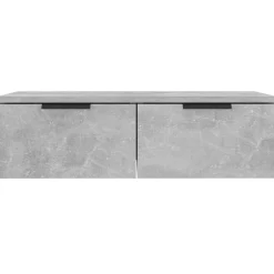vidaXL Armarios de pared 2 uds contrachapada gris hormigón 68x30x20 cm Gris hormigón Hot