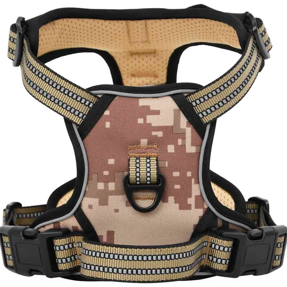 vidaXL Arnés para perros con correa y collar ajustable marrón S marrón camuflaje Outlet