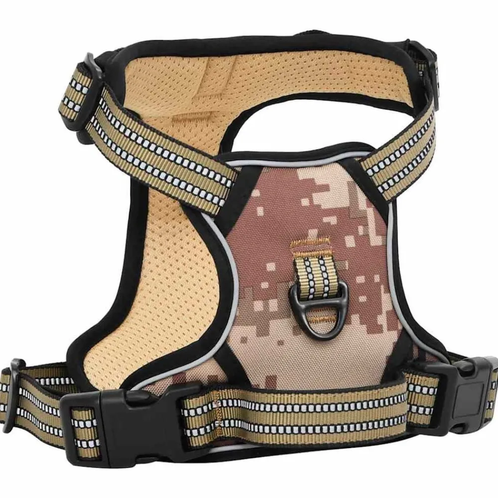vidaXL Arnés para perros con correa y collar ajustable marrón S marrón camuflaje Outlet