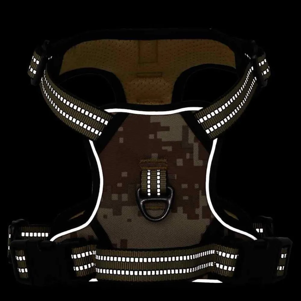vidaXL Arnés para perros con correa y collar ajustable marrón S marrón camuflaje Outlet