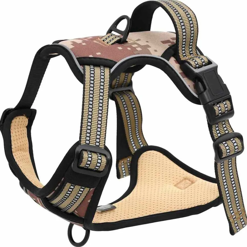 vidaXL Arnés para perros con correa y collar ajustable marrón S marrón camuflaje Outlet