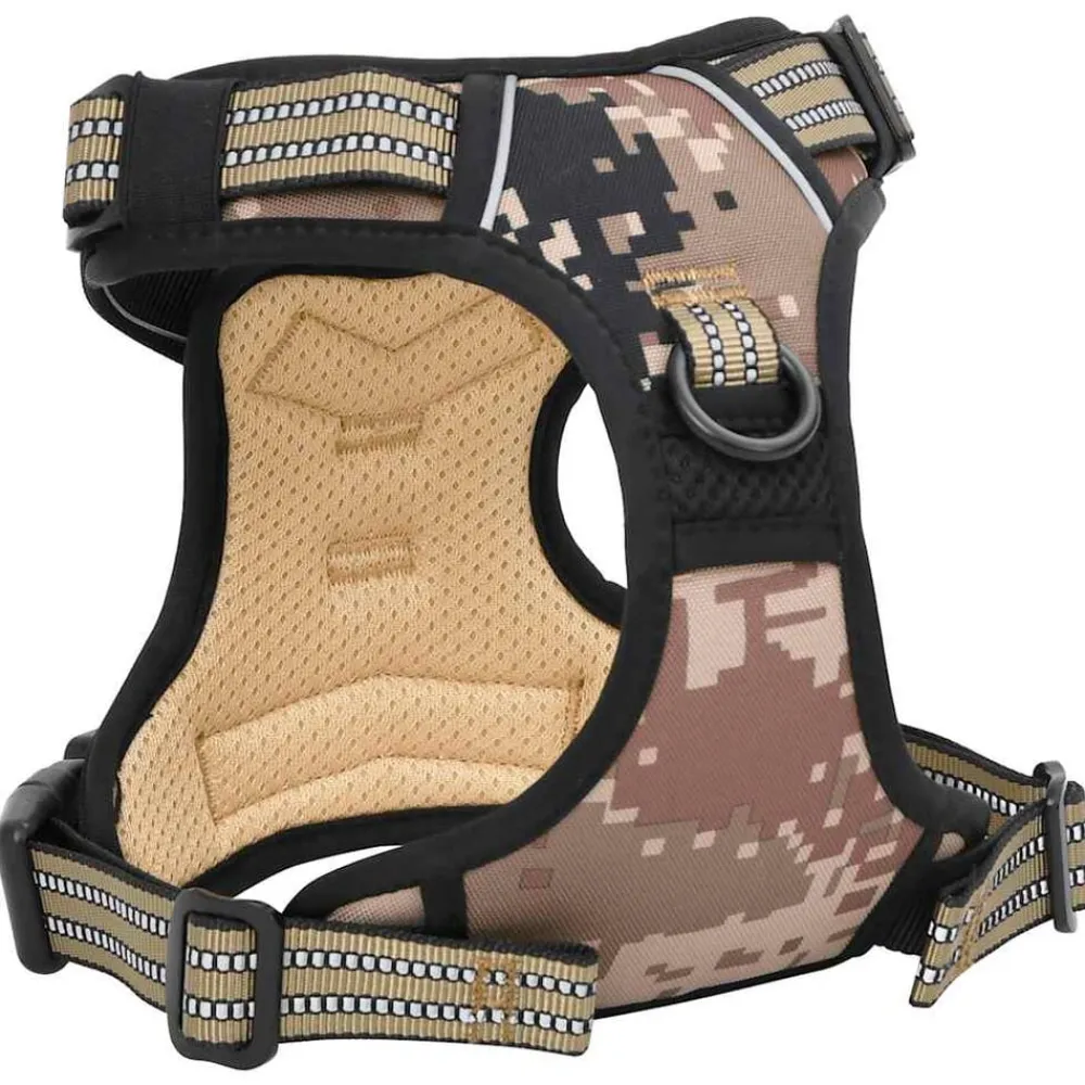 vidaXL Arnés para perros con correa y collar ajustable marrón S marrón camuflaje Outlet
