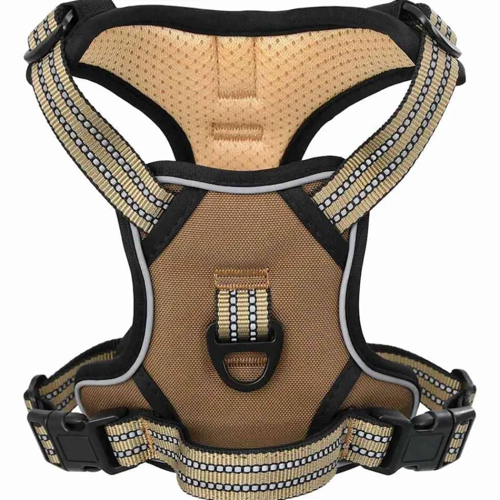 vidaXL Productos Para Mascotas-Arnés para perros con correa y collar ajustable marrón M