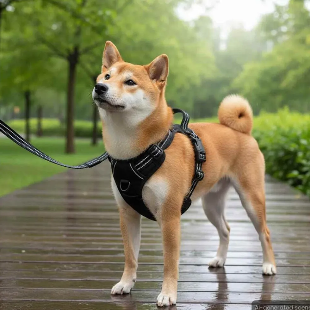 vidaXL Productos Para Mascotas-Arnés para perros con correa y collar ajustable marrón M