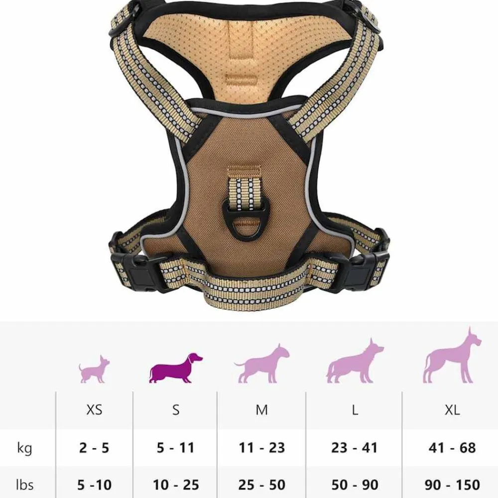 vidaXL Arnés para perros con bandas reflectantes ajustables marrón S Marrón Sale