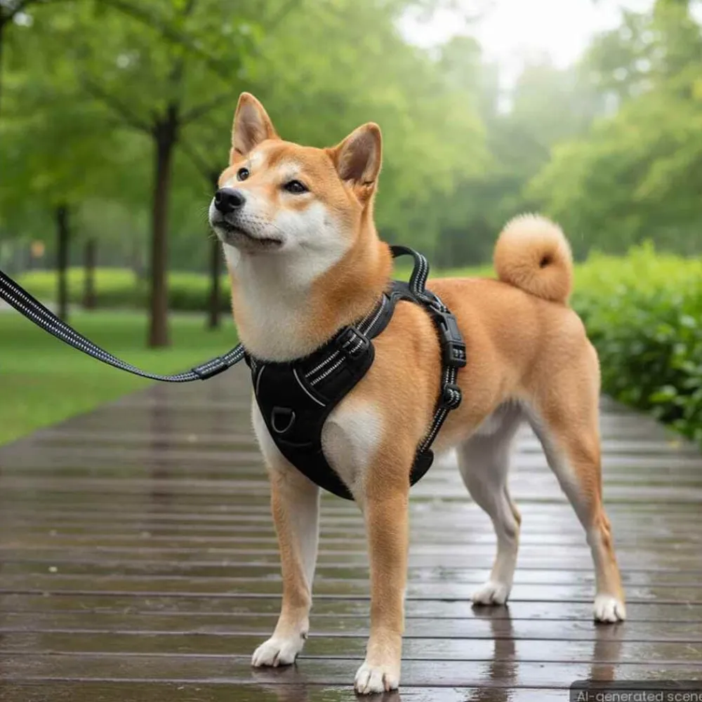 vidaXL Arnés para perros con bandas reflectantes ajustables L Rosa Discount